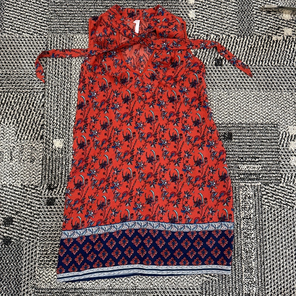 Xhilaration Floral Red and Blue Dress